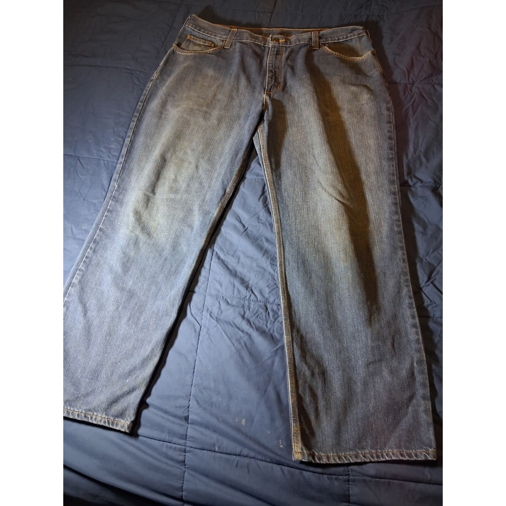 Carhartt Relaxed Fit Men Jeans 40x30 Blue Cotton Blend
